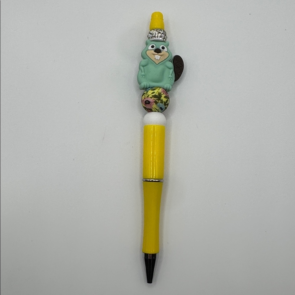 Beaded Pen Handmade Jeweled Beaver